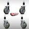 Service Caster 5'' SS Gray Poly Wheel Swivel 1-1/2'' Expanding Stem Caster Set 2 Brakes, 4PK SCC-SSEX20S514-PPUB-2-TLB-2-112 - alternate 3